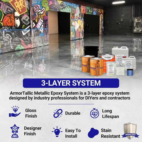 ARMORPOXY 3 gal. Gray Gloss 2-Part 600 sq.ft. Epoxy Kit Interior