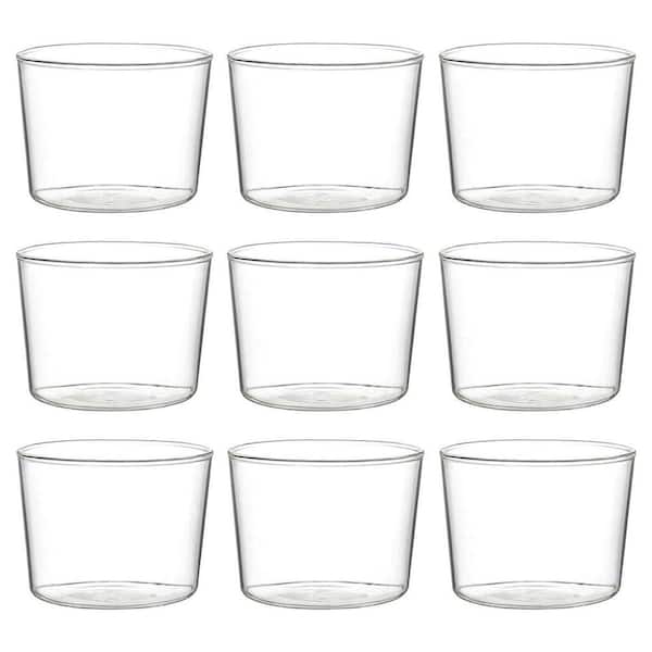 9-Pack 8 oz. Small Glass Dessert Bowls Borosilicate Clear Custard Cups with Freezer Safe Feature for Pudding Parfait
