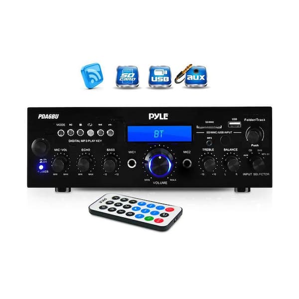Pyle 200-Watt Bluetooth LCD Home Stereo Amplifier Receiver with