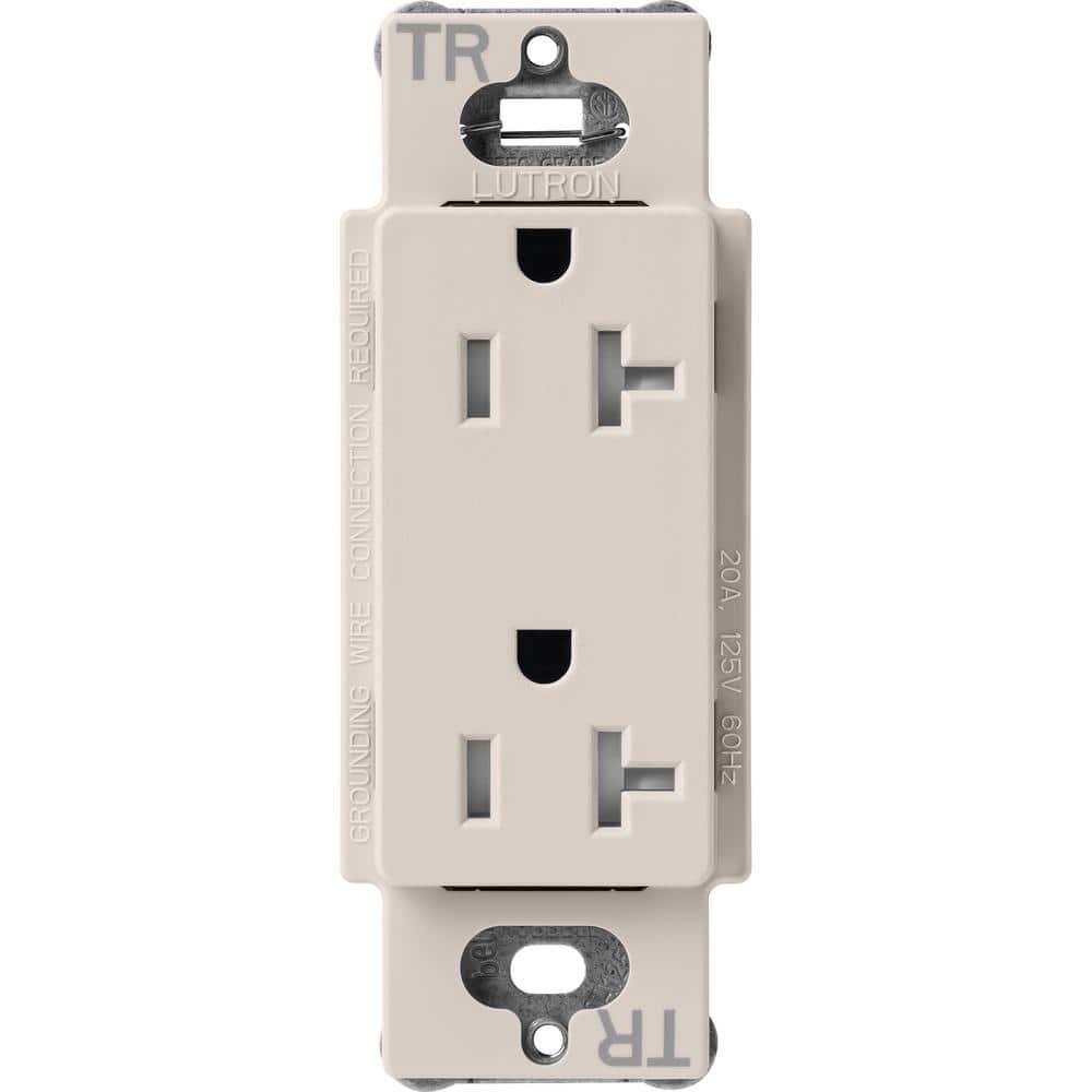 Claro 20-Amp Tamper-Resistant Duplex Receptacle, Taupe (), Brown - Lutron SCRS-20-TR-TP