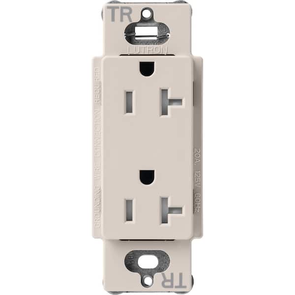 Lutron Claro 20-Amp Tamper-Resistant Duplex Receptacle, Taupe (SCRS-20-TR-TP)