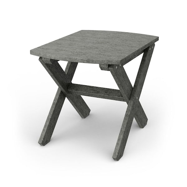 Wildridge Classic Dark Gray HDPE Plastic Outdoor Rectangular Side Table