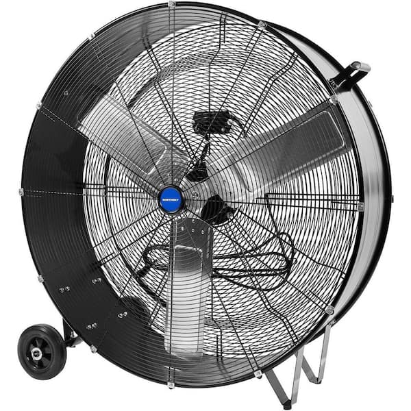 36 in. 2-Speed Portable Drum Fan, Max 15,000 CFM Heavy Duty, for Workshop, Factory, Warehouse, Garage, UL Listed