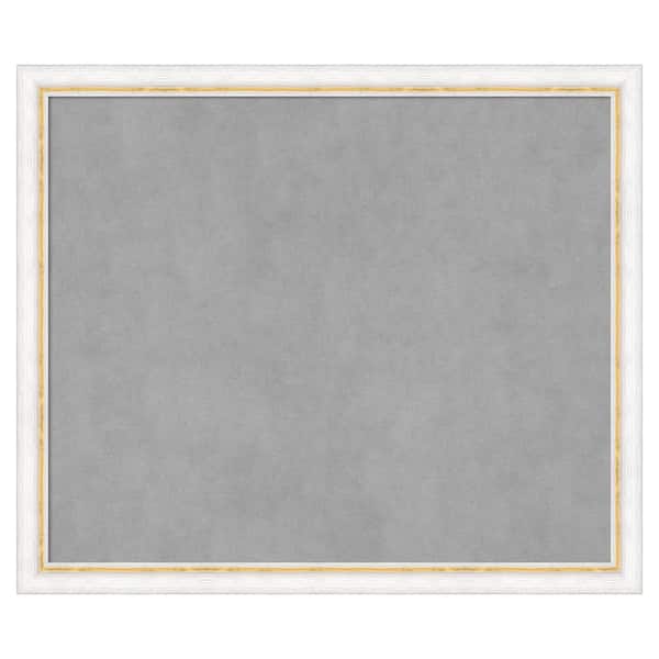 Amanti Art Morgan White Gold 26 in. x 22 in Framed Magnetic Board