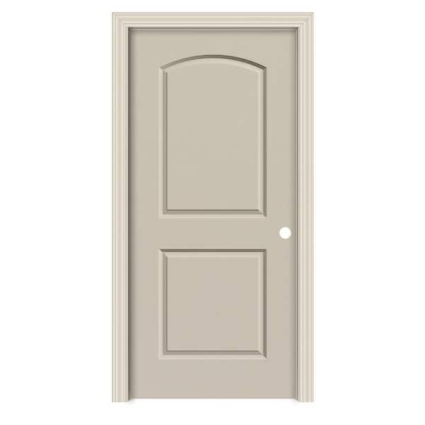 JELD-WEN 30 in. x 80 in. Caiman Primed Left-Hand Smooth Hollow Core Molded Composite Single Prehung Interior Door with Flat Jamb