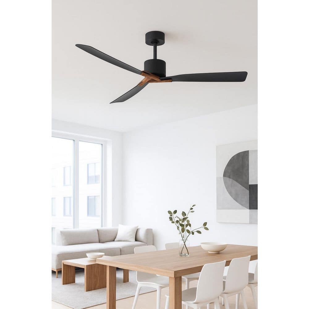 Rafter 60.0 in. Indoor/Outdoor Matte Black Integrated LED Downrod Mount Propeller Ceiling Fan with Remote Control price history on PriceWatchPro
