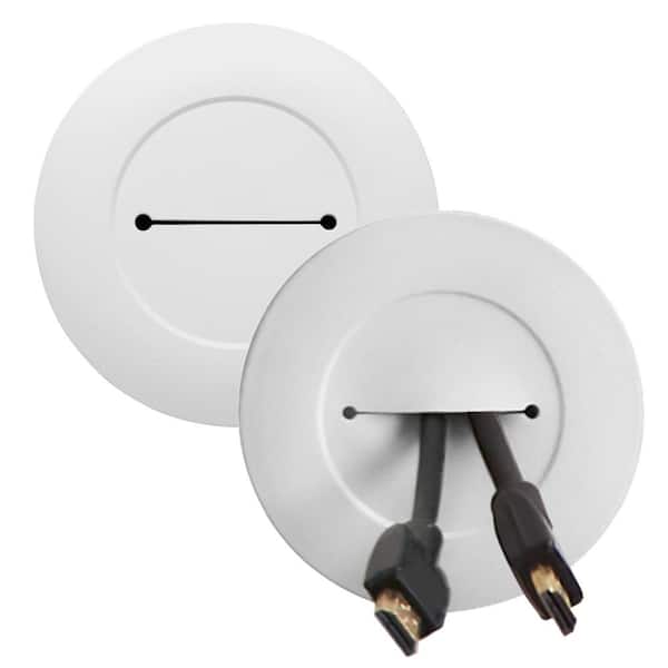 Wiremold Wiremold In Wall Low Voltage TV Grommet Kit with Mounting Brackets and Hole Saw, White