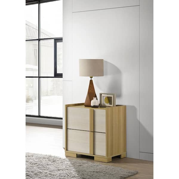 Coaster Hyland Natural 2-Drawer Nightstand Bedside Table