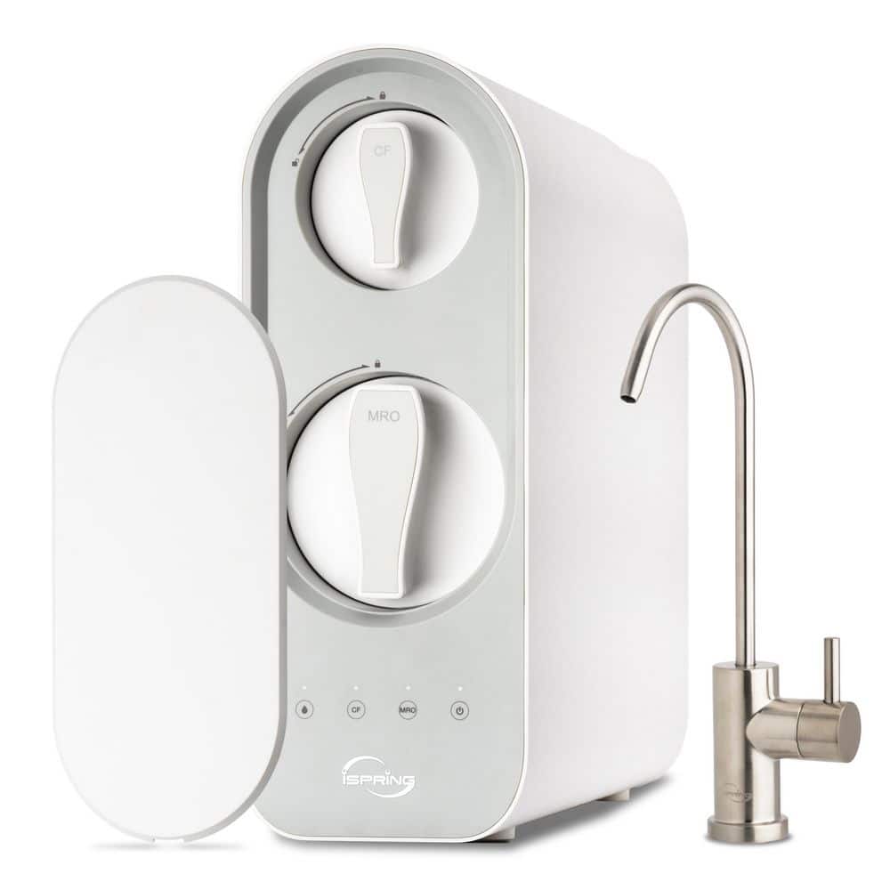 600 GPD Tankless Under Sink RO Water Filter System, Brushed Nickel Faucet, 2.5:1 Pure to Drain