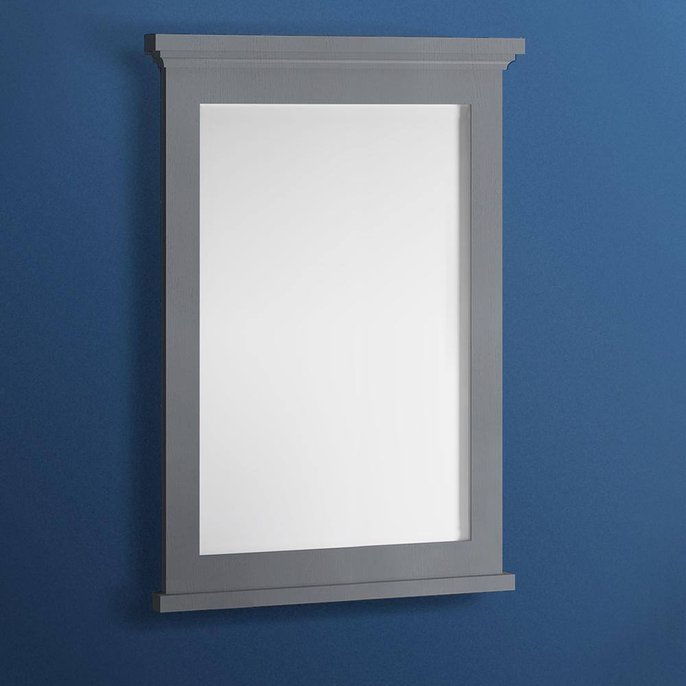 Elegant Grey Textured 27"x35" Wood Framed Bathroom Vanity Mirror