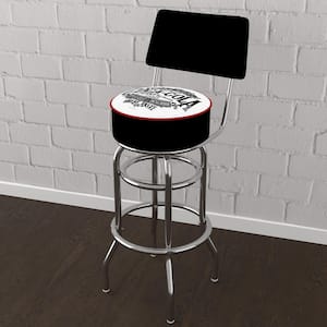 Coca-Cola Brazil 1886 Vintage 31 in. Red Low Back Metal Bar Stool with Vinyl Seat