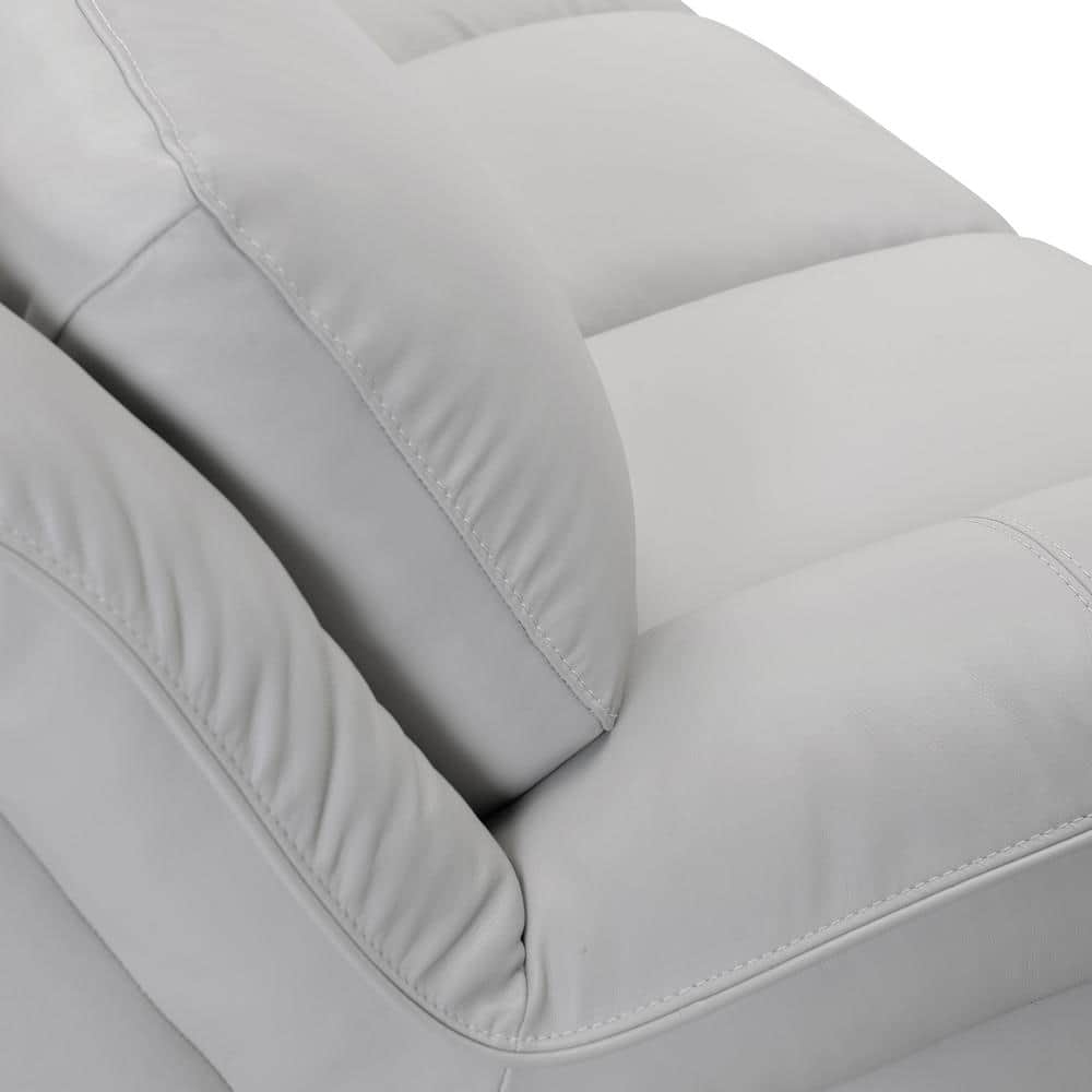Zanna 91.5'' Contemporary Reclining Sofa in Genuine Brown Leather