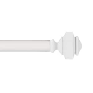 Rockwell 66 in. - 120 in. Adjustable Length 1 in. Dia Single Curtain Rod Kit in Off White with Finial