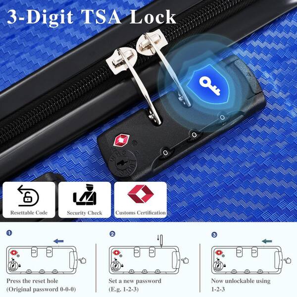 LIVACA 6-Piece Royal Blue Hardside ABS Plastic Spinner Luggage Set