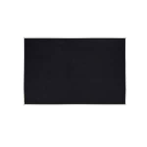 3 x 5 ft.  Recycled Rubber Bulletin Board, Satin Aluminum Frame, Black