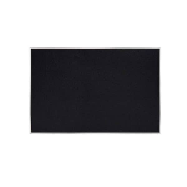 3 x 5 ft. Recycled Rubber Bulletin Board, Satin Aluminum Frame, Black