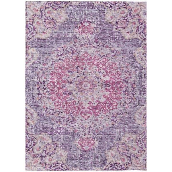 Chantille Machine Washable Indoor/Outdoor Abstract ACN1236 Purple 8 ft. x 10 ft. Area Rug