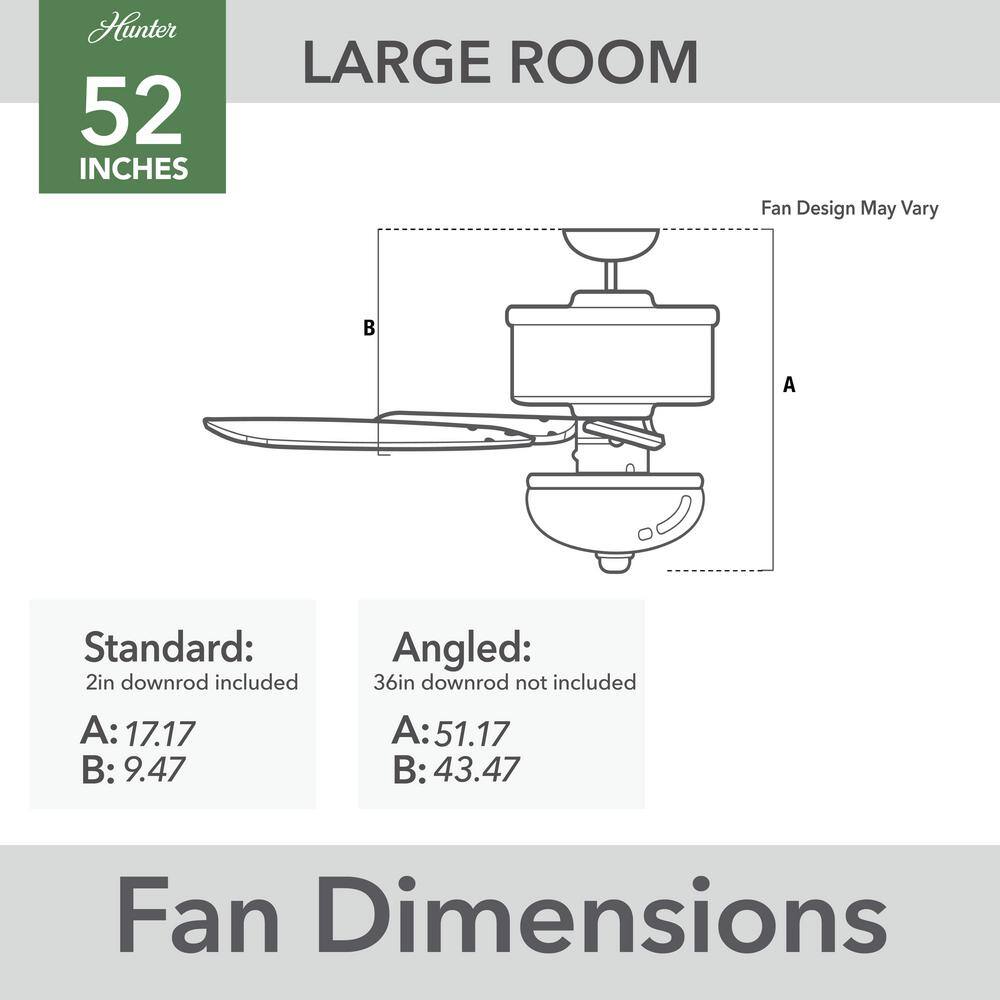 Matte Black 52" 5-Blade Ceiling Fan with LED Light and Remote