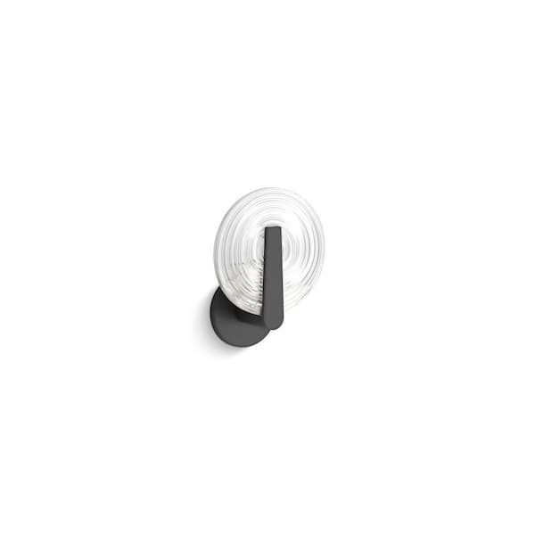 KOHLER Hint 1-Light Matte Black Swirl Glass Wall Sconce
