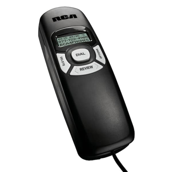 RCA Corded Slimline Phone with Built-In Caller ID - Black