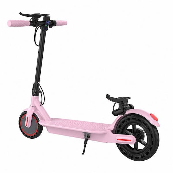 350W High-Speed 2-Wheel Electric Scooter, Pink, 16 Miles Long Range, Foldable Adult Commuter Scooter with Cruise Control