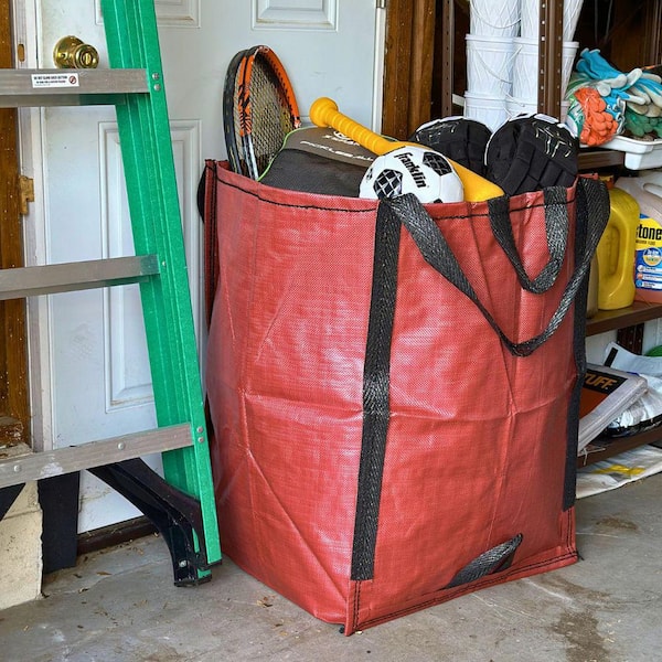 DURASACK 48 Gal. Red Outdoor Polypropylene Reusable Lawn and Leaf
