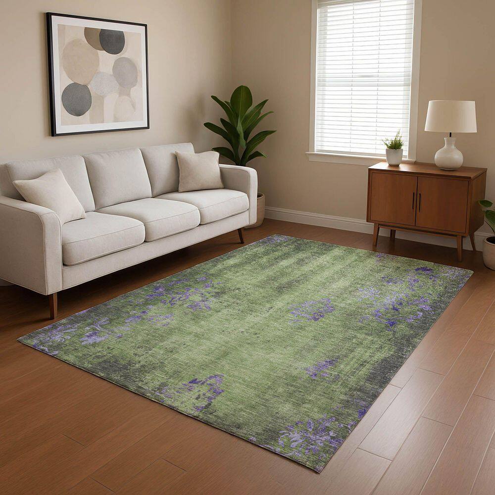 Mayfield Premium Machine Washable Abstract AMF1788 Aloe 9 ft. x 12 ft. Area Rug price history on PriceWatchPro