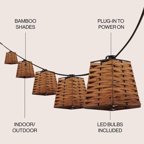 JONATHAN Y Quinn 10-Light 10 ft. Indoor/Outdoor Plug-In Classic