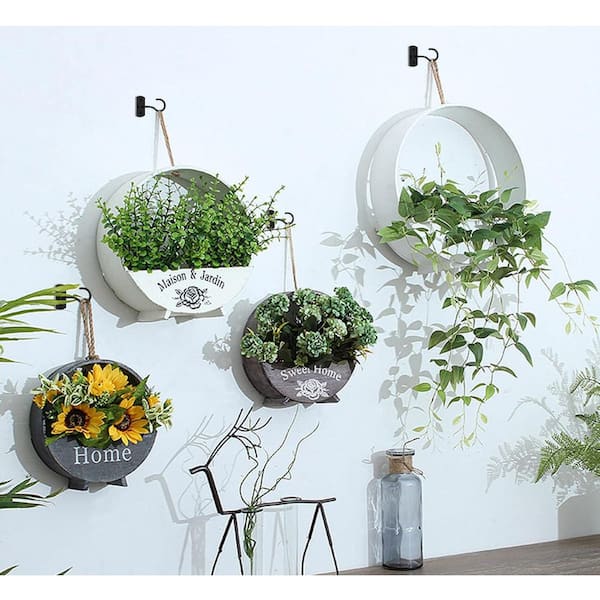 SenQWFa Ceiling Hooks for Hanging Plants 2.5 in. Black Indoor