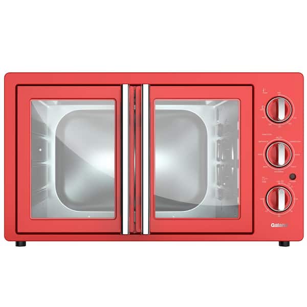 Galanz 1800 W 6-Slice Retro Toaster Oven in Hot Rod Red with Air