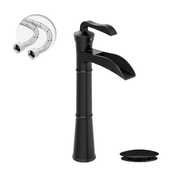 Single Hole Single Handle Bathroom Vessel Sink Faucet in Oil Rubbed Bronze