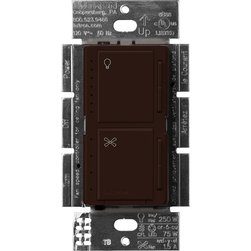 Maestro LED Plus Push Button Fan Control and Light Dimmer, 75-Watt LED/1.5A Fans, Single-Pole, Brown (MACL-LFQ-BR) price history on PriceWatchPro