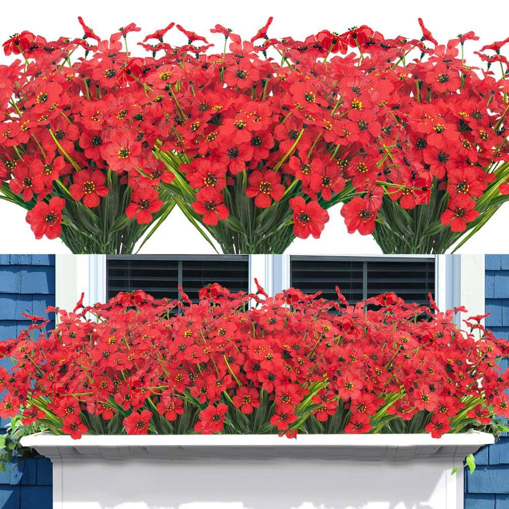 20 Bundles Red 14 Inchches High Violet Artificial Flowers
