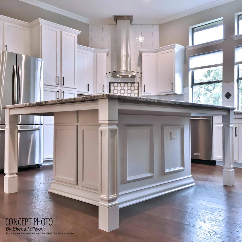 Alder Painted Traditional Reeded Cabinet Column, 35.5"