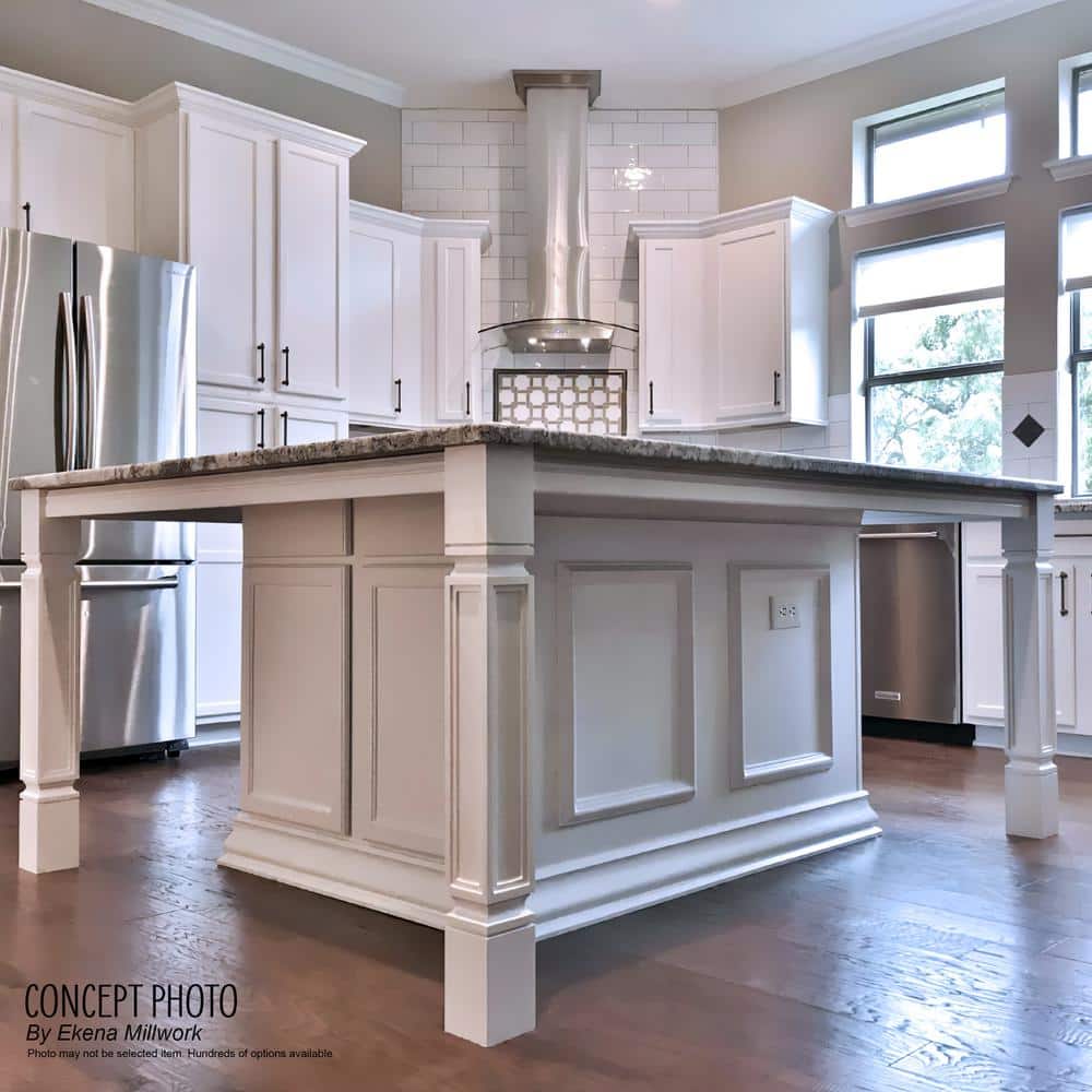 Unfinished Rubberwood Traditional Cabinet Column 35.5"