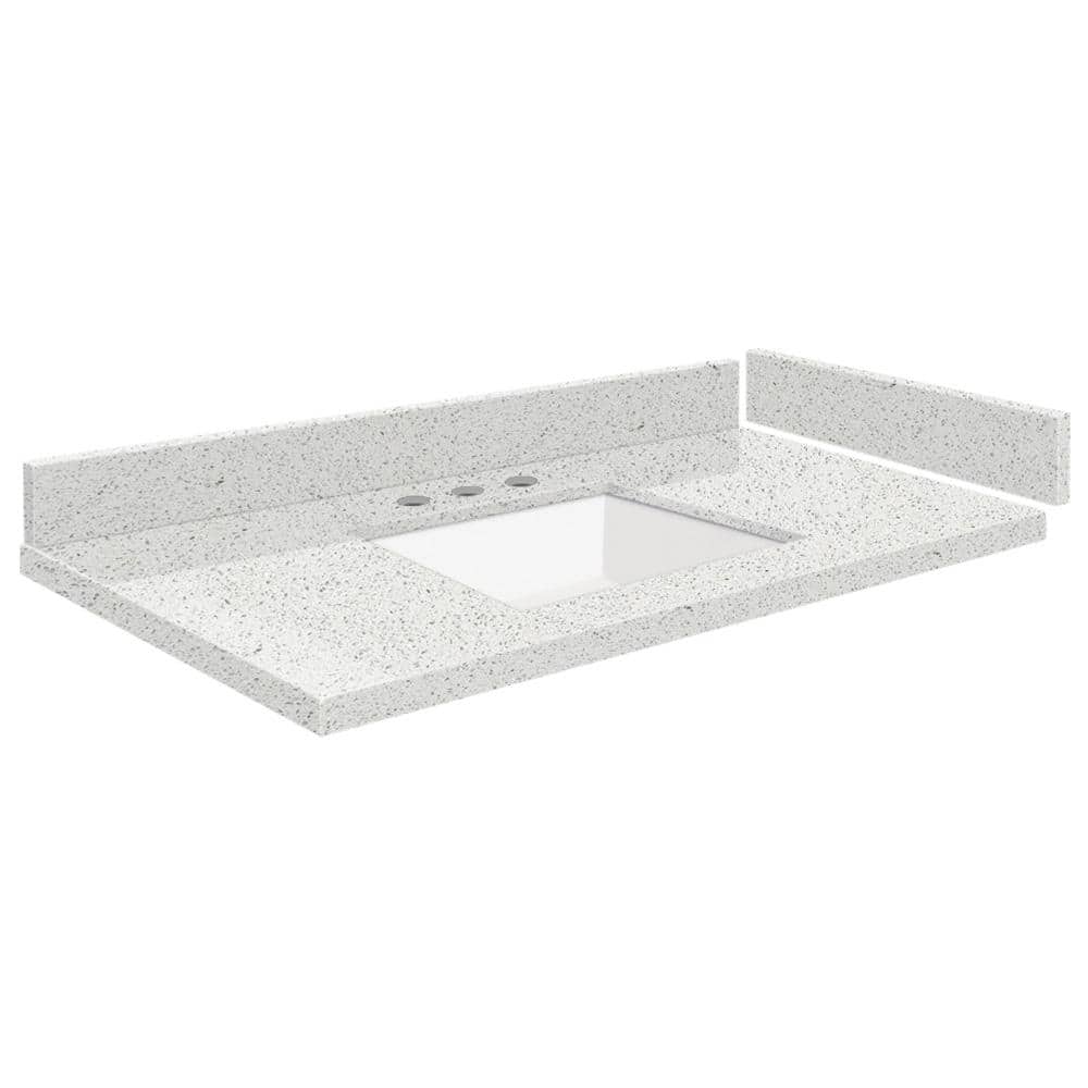 Silestone 31.25 in. W x 22.25 in. D Quartz White Rectangular Single Sink Vanity Top in Stellar Snow price history on PriceWatchPro