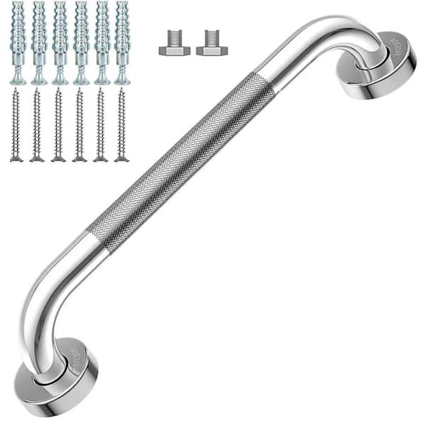 Upgraded 16 in. Concealed Screw Safety Balance Grab Bar for Elderly Bathroom Toilet Shower Handle Anti-Slip Knurling