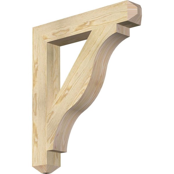 Ekena Millwork 4 in. x 30 in. x 26 in. Douglas Fir Funston Craftsman Rough Sawn Bracket