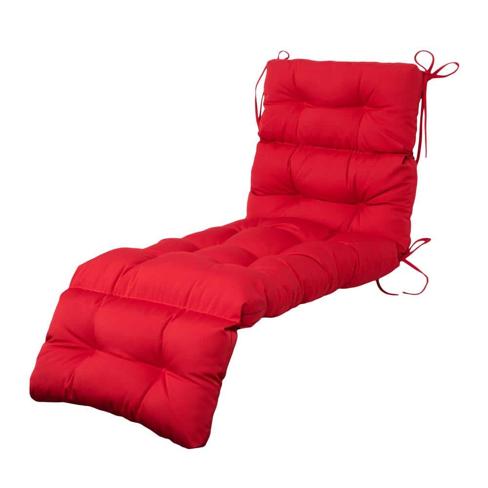 BLISSWALK Outdoor Chaise Lounge Cushions 71x24x4" Wicker Tufted Cushion for Patio Furniture in