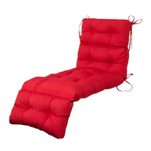 Outdoor Chaise Lounge Cushions 71x24x4" Wicker Tufted Cushion for Patio Furniture in Red