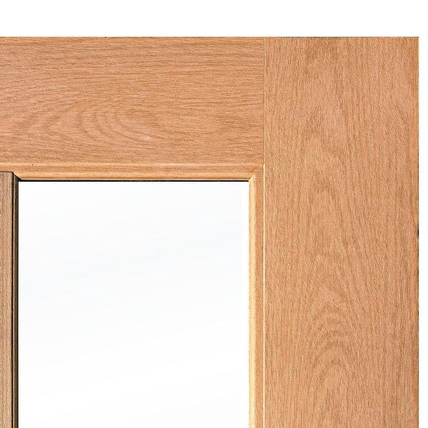 Faux Pivot 36in.x79in. 6-Lite RH Clear Glass Teak Stain Fiberglass AssemblyRequired Front Door Kit w/QuickAssembleJamb