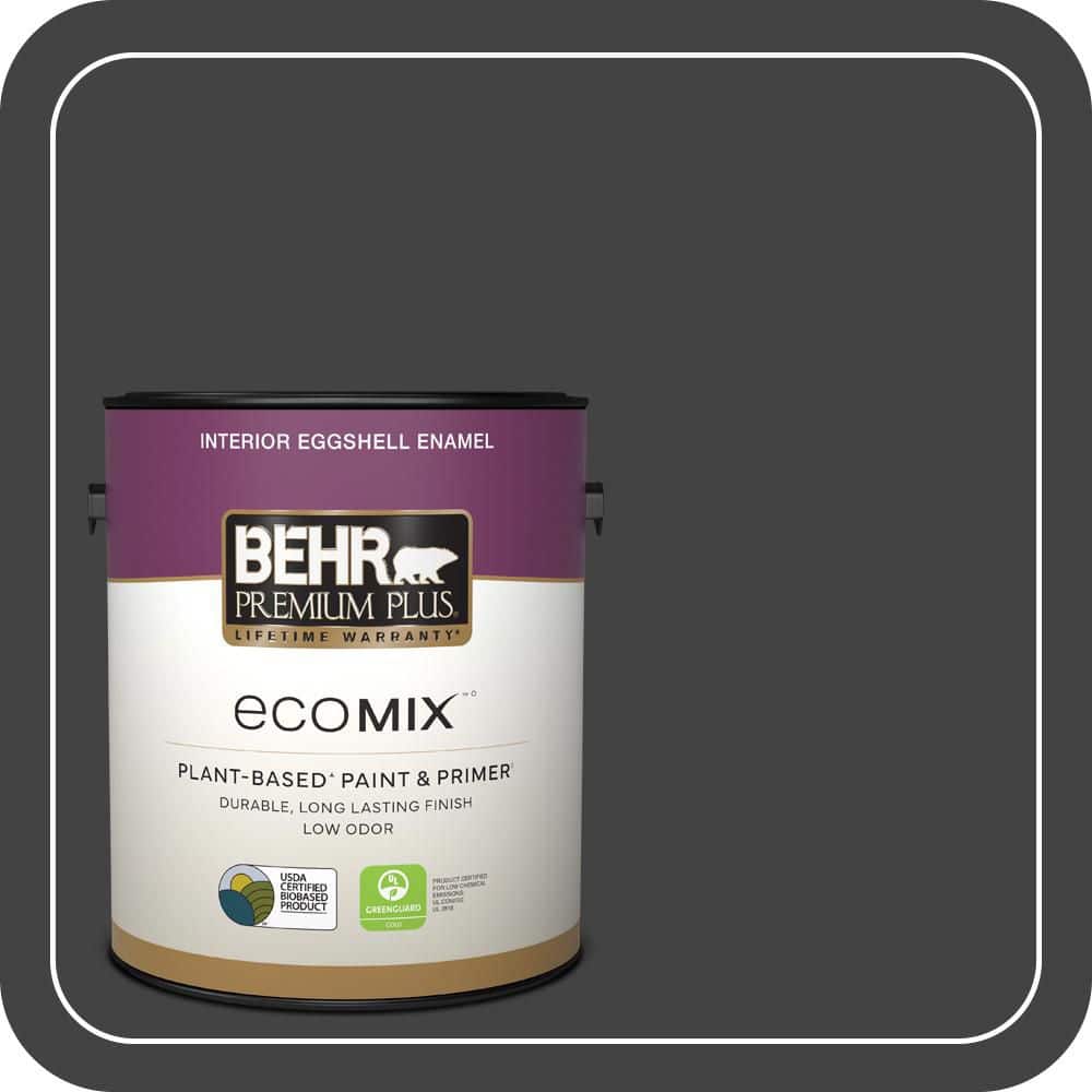 1 gal. #S-H-790 Black Suede Eggshell Enamel EcoMix Plant-Based Interior Paint & Primer price history on PriceWatchPro