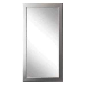 Medium Silver Wood Classic Mirror (32 in. H X 71 in. W)
