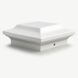 4 in. x 4 in. White Aluminum Fence Post Cap