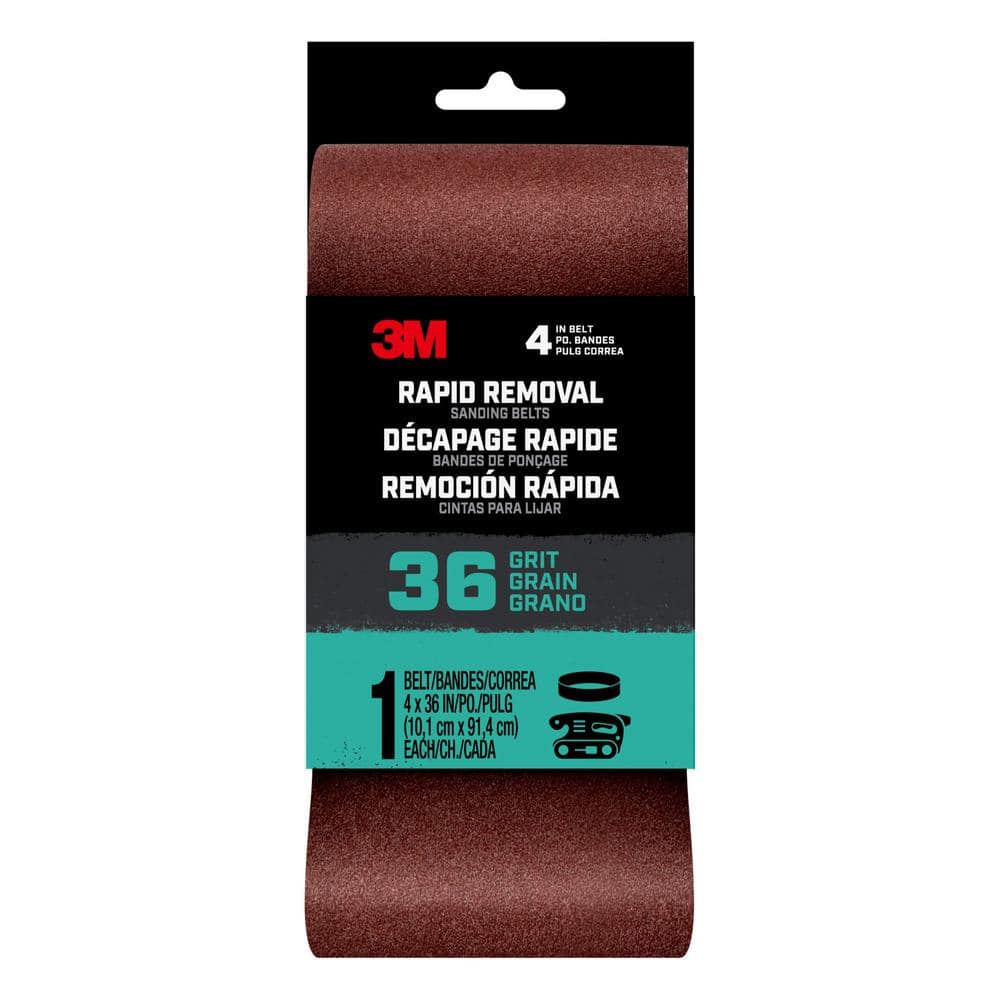 Rapid Removal 4 in. x 36 in. Power Sanding Belt, 36-Grit (1-Pack)