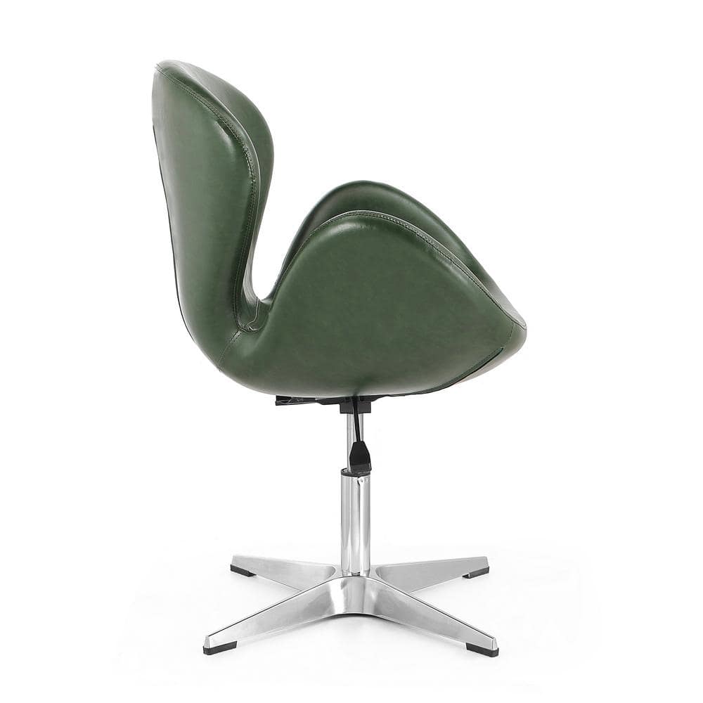 Forest Green Faux Leather Swivel Chair, Set of 2