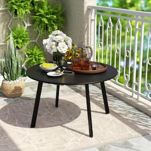 Black Round Steel Outdoor Coffee Table