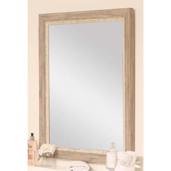 BrandtWorks Large Rectangle Cream/Gray Casual Mirror (55 in. H x 32 in ...