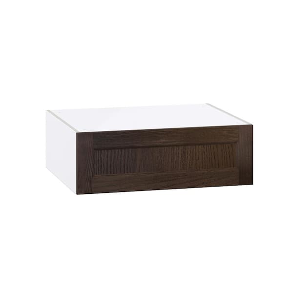 Georgetown 30 in. W x 24 in. D x 10 in. H Assembled Wall Bridge Kitchen Cabinet in Chestnut with Lift Up Door