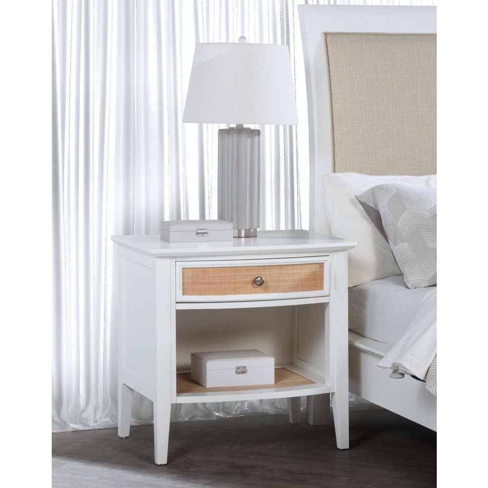 Coaster Bexhill White 1-Drawer Nightstand Bedside Table with